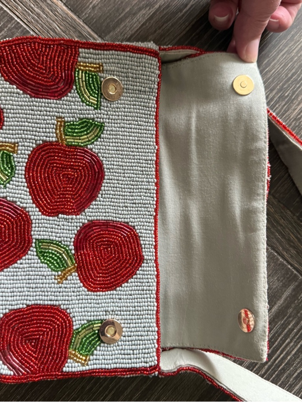 NWT Anthropologie Beaded Apple Fiona Purse Bag - Picture 5 of 8